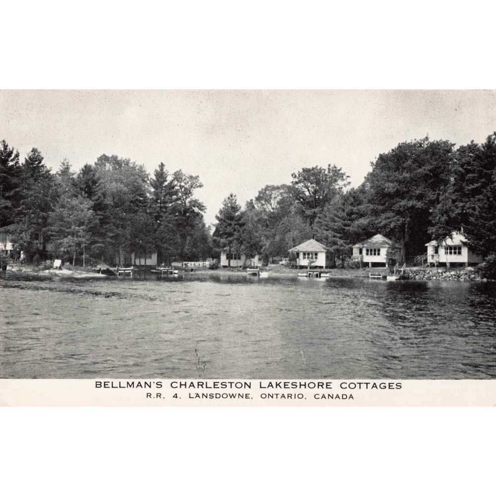 Lansdowne Ontario Canada Charleston Lake Bellman's Cottages Vtg Postcard View